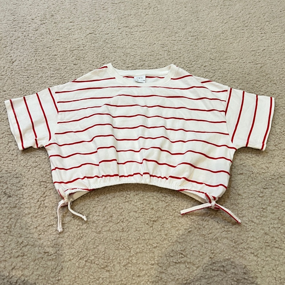 ❤️🤍Zara cropped red & white top size 8/9 but tag is 10